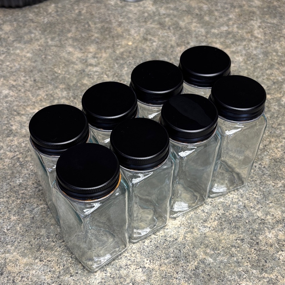 Glass Storage Jars with Black Lids